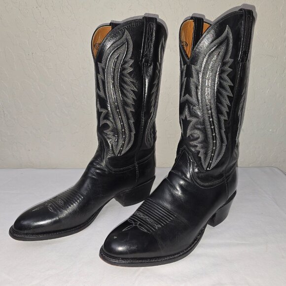 Lucchese 2000 Boots Men's 11 D Black Italian Kangaroo Western Cowboy T3010 R4 - Picture 7 of 13